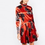 ASOS Ganni Satin Dress In Floral Print 1