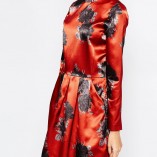 ASOS Ganni Satin Dress In Floral Print 3