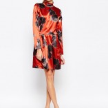 ASOS Ganni Satin Dress In Floral Print 4