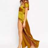 ASOS Kate Flute Sleeve Satin Maxi Slip 8