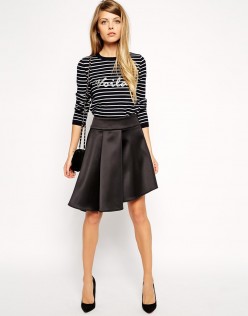 ASOS Premium Skirt In Bonded Satin 1