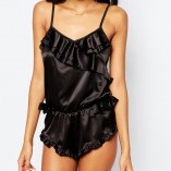 ASOS Wolf & Whistle Satin Ruffle Playsuit 3