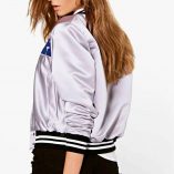 Boohoo Eloise Premium Satin Varsity MA1 Bomber 2