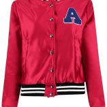 Boohoo Eloise Premium Satin Varsity MA1 Bomber 6