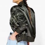 Boohoo Faye Zip Detail MA1 Satin Bomber 2