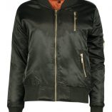 Boohoo Faye Zip Detail MA1 Satin Bomber 3