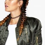 Boohoo Faye Zip Detail MA1 Satin Bomber 4