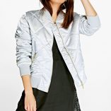 Boohoo Georgina Quilted Satin MA1 Bomber 13