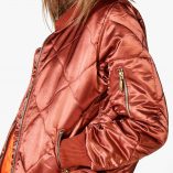 Boohoo Georgina Quilted Satin MA1 Bomber 18