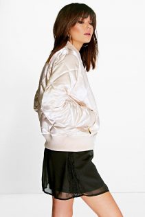 Boohoo Georgina Quilted Satin MA1 Bomber 6