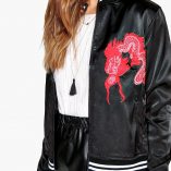 Boohoo Lucy Satin Embroidered Bomber 4