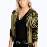 Boohoo Olivia Satin Bomber Jacket 1