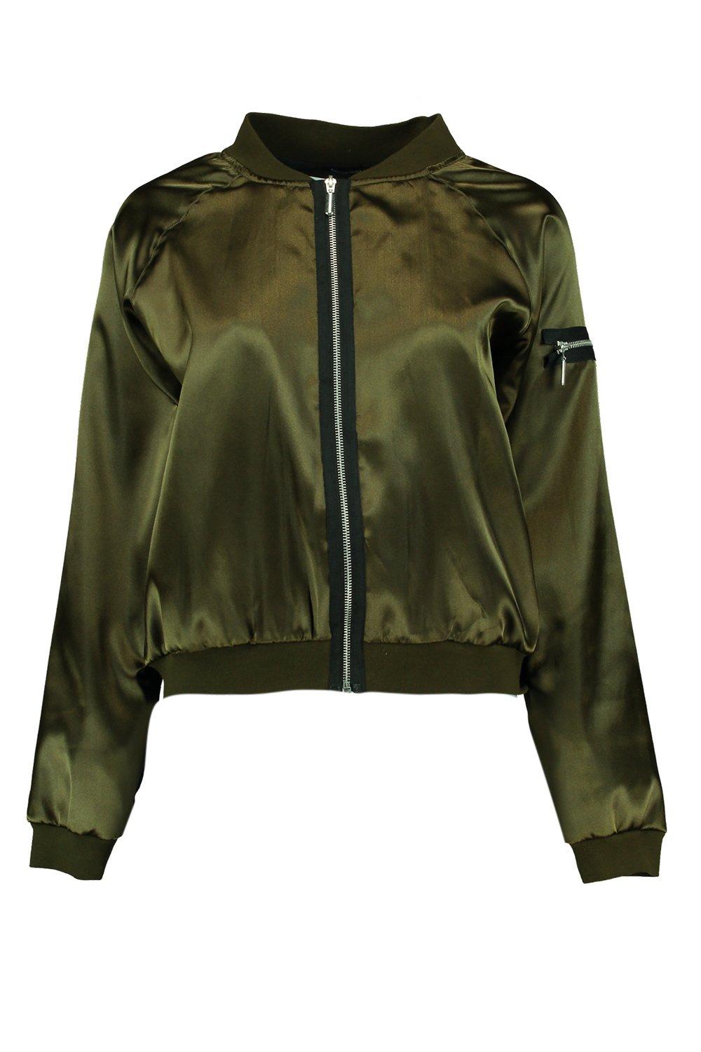 Boohoo Olivia Satin Bomber Jacket - Satiny