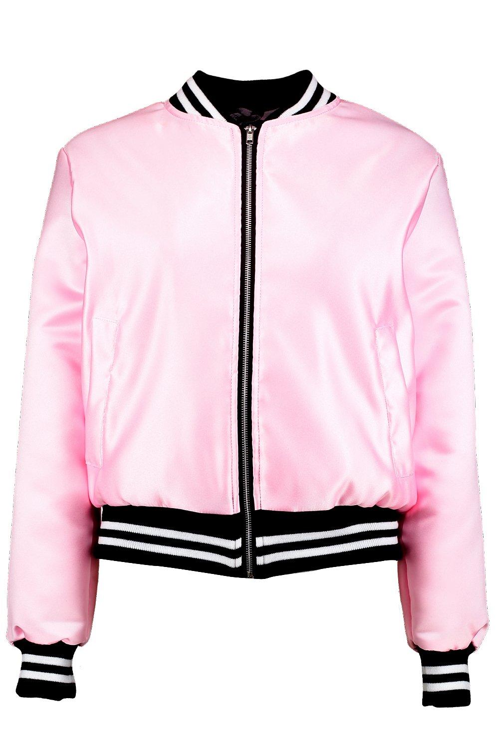 Boohoo Sarah Premium Satin Bomber Jacket - Satiny.org