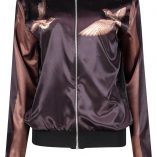 Boohoo Zoe Bird Print Satin Bomber 3