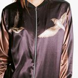 Boohoo Zoe Bird Print Satin Bomber 4