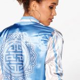 Boohoo Alexis Printed Sleeve & Back Satin Bomber 4