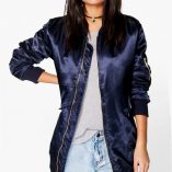 Boohoo Celia Longline Satin MA1 Bomber 11