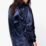 Boohoo Celia Longline Satin MA1 Bomber 12