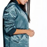 Boohoo Celia Longline Satin MA1 Bomber 4