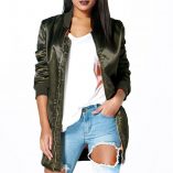 Boohoo Celia Longline Satin MA1 Bomber 7