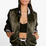 Boohoo Sofia Satin Varsity MA1 Bomber Jacket & Jogger 1