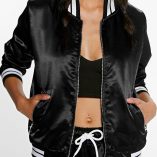 Boohoo Sofia Satin Varsity MA1 Bomber Jacket & Jogger 4