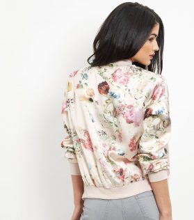 New Look Pink Floral Print Bomber Jacket 4