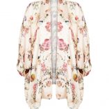 New Look Apricot Pink Floral Print Satin Kimono 1