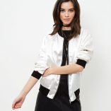 New Look Innocence Cream Embroidered Satin Bomber Jacket 2