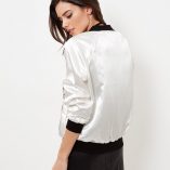 New Look Innocence Cream Embroidered Satin Bomber Jacket 4