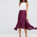 ASOS Midi Skirt In Satin With Splices 1