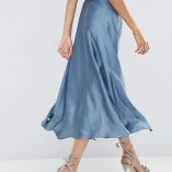 ASOS Midi Skirt In Satin With Splices 10