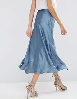 ASOS Midi Skirt In Satin With Splices 10