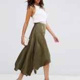 ASOS Midi Skirt In Satin With Splices 13
