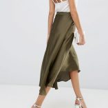 ASOS Midi Skirt In Satin With Splices 14