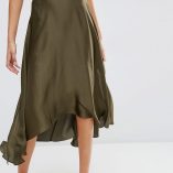 ASOS Midi Skirt In Satin With Splices 15