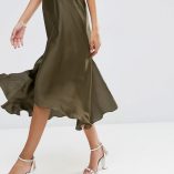 ASOS Midi Skirt In Satin With Splices 16