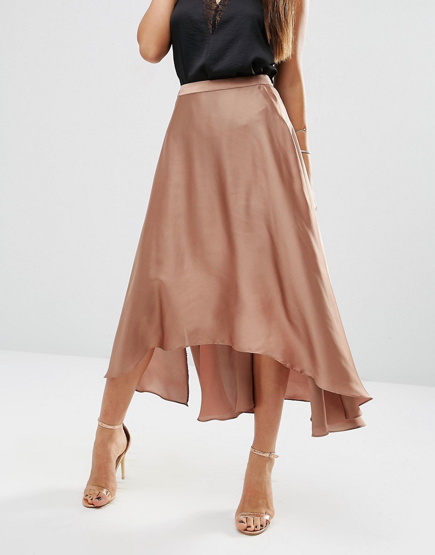 ASOS Midi Skirt In Satin With Splices 2 - Satiny