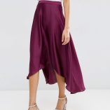 ASOS Midi Skirt In Satin With Splices 4