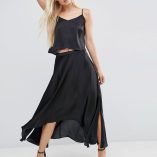 ASOS Midi Skirt In Satin With Splices 5