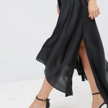 ASOS Midi Skirt In Satin With Splices 7