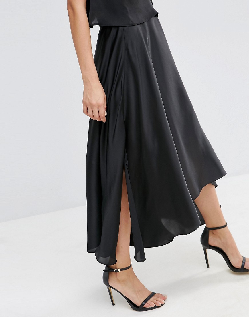 ASOS Midi Skirt In Satin With Splices 1 - Satiny