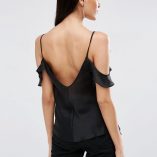 ASOS Satin Cold Shoulder Cami Top With Ruffle 6