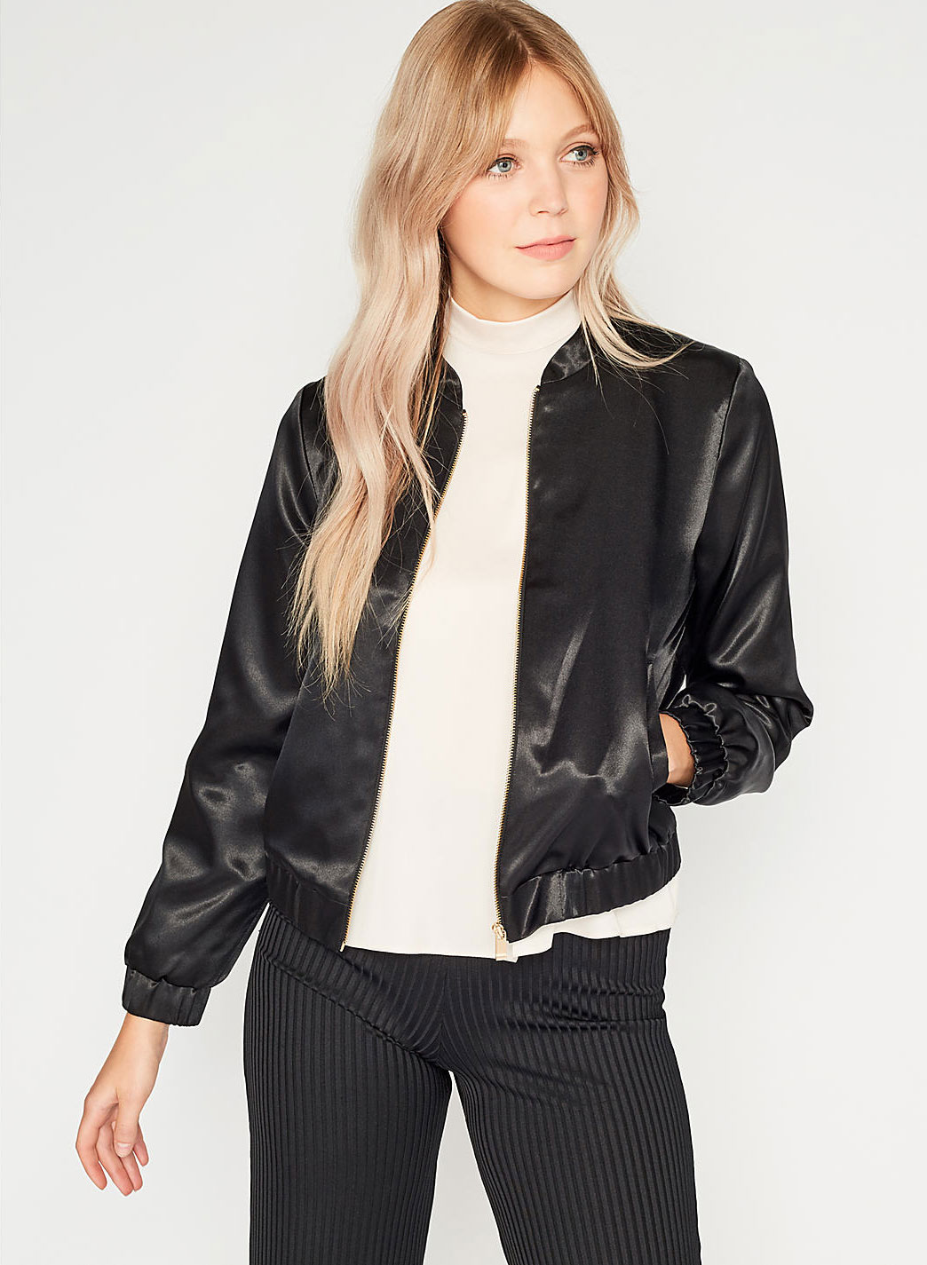 John Lewis Miss Selfridge Satin Bomber Jacket - Satiny