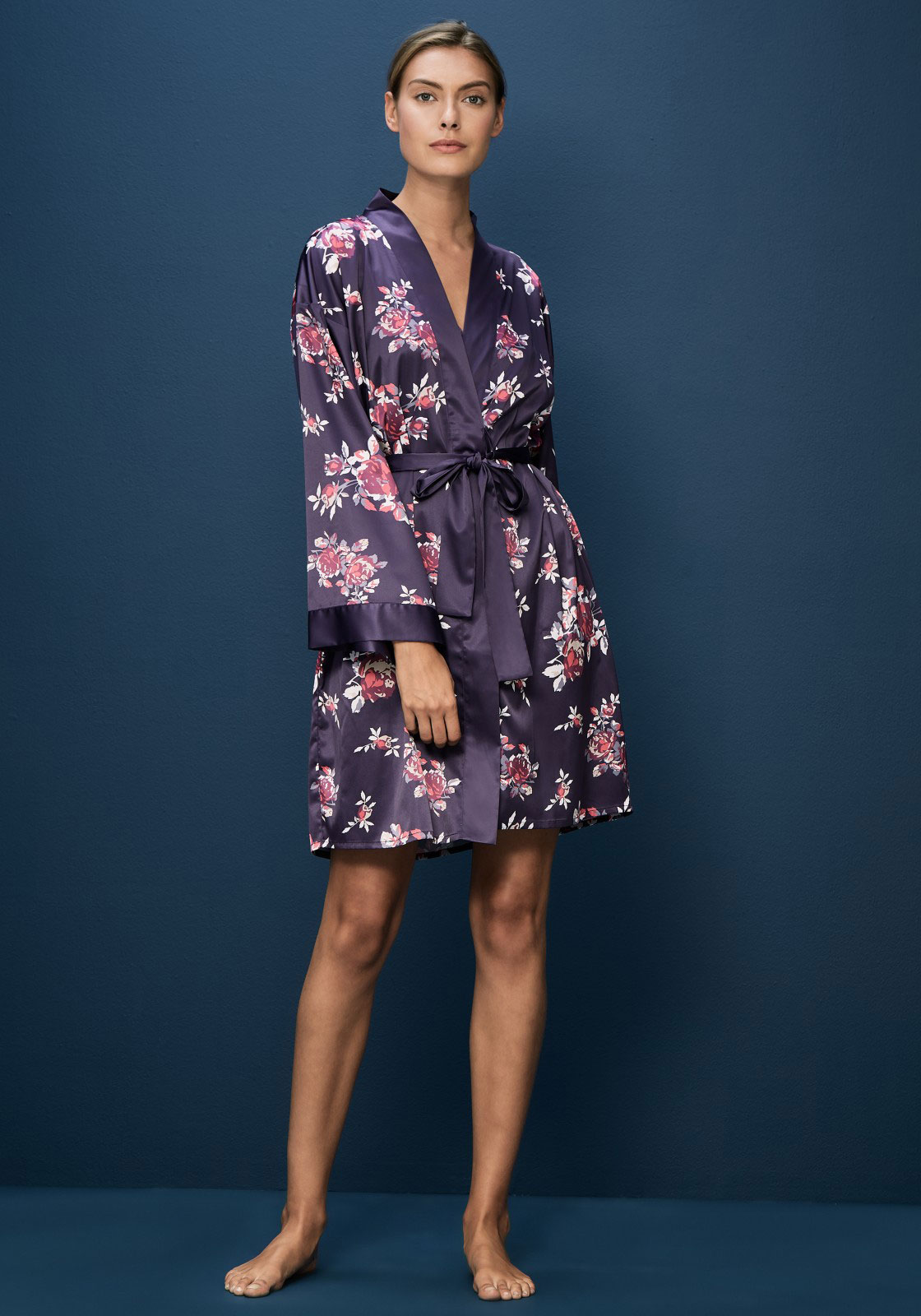 John Lewis Polly Rose Printed Satin Nightwear - Satiny.org