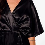 Boohoo Aly Satin Wrap Drape Kimono Sleeve Midi Dress 4