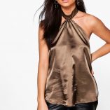 Boohoo Chelsea Choker Halter Neck Satin Cami 5