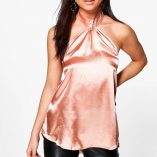 Boohoo Chelsea Choker Halter Neck Satin Cami 7