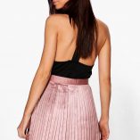 Boohoo Emilia Matte Satin Pleated Mini Skirt 2